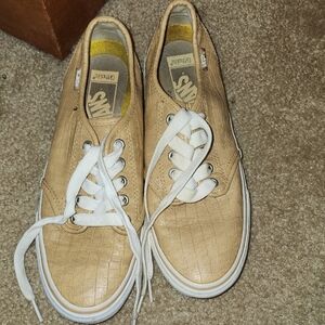 Vans Beige Textured Sneakers, sz. 8.5